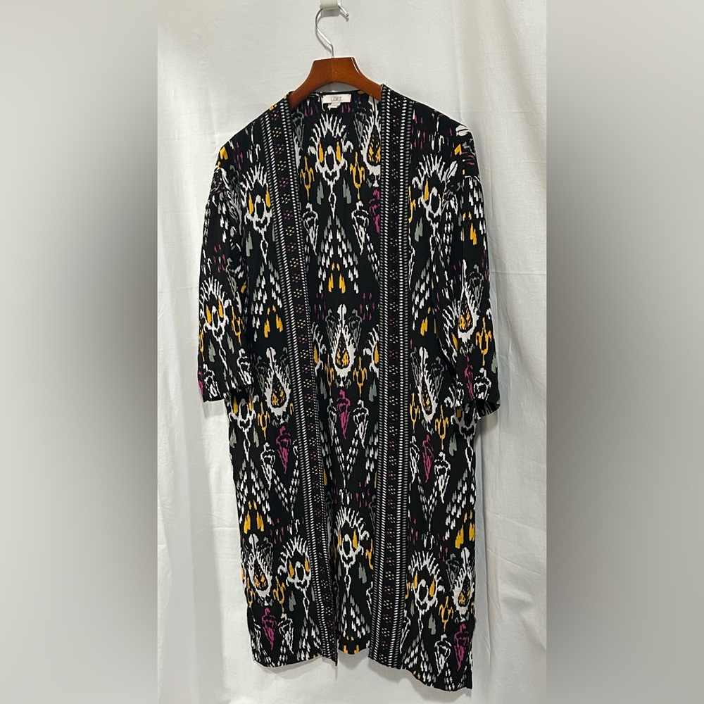 Loft - Black Multicolor Patterned Women’s Kimono - image 3